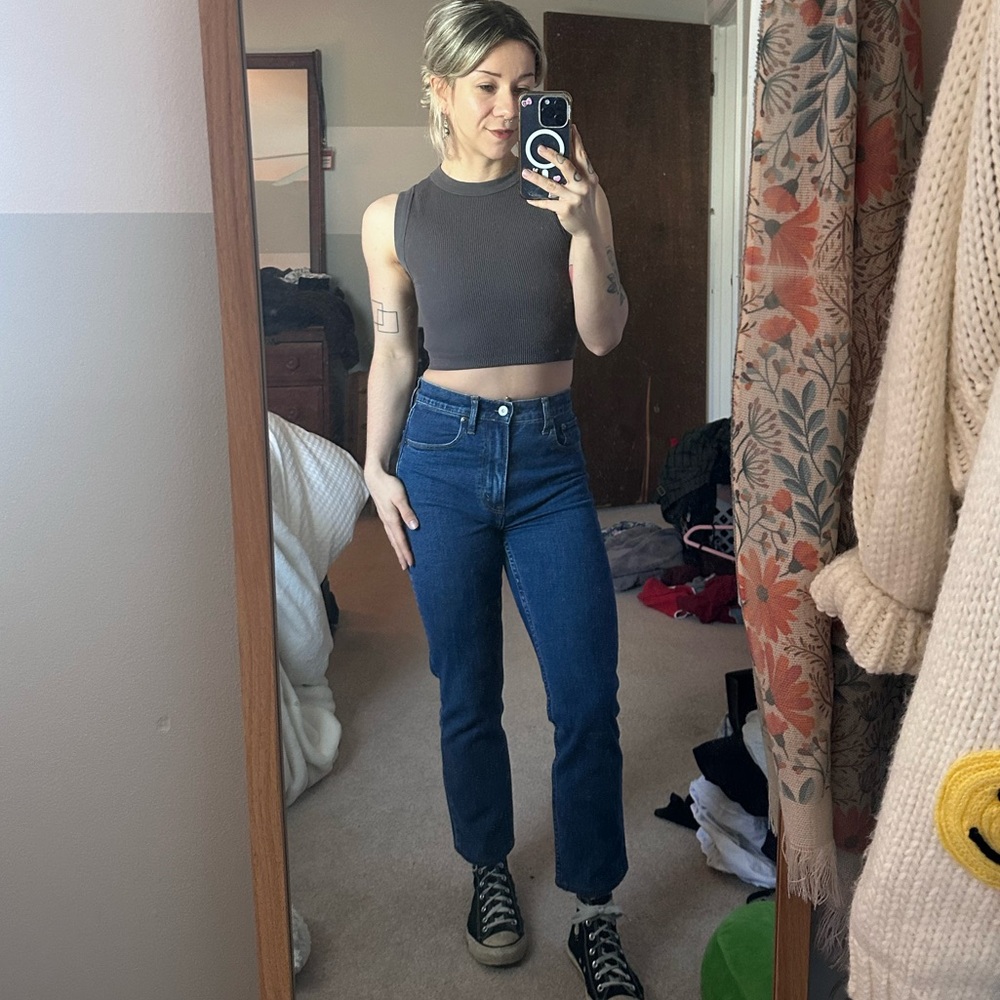 Abercrombie love curve high rise jean / short - ankle length
